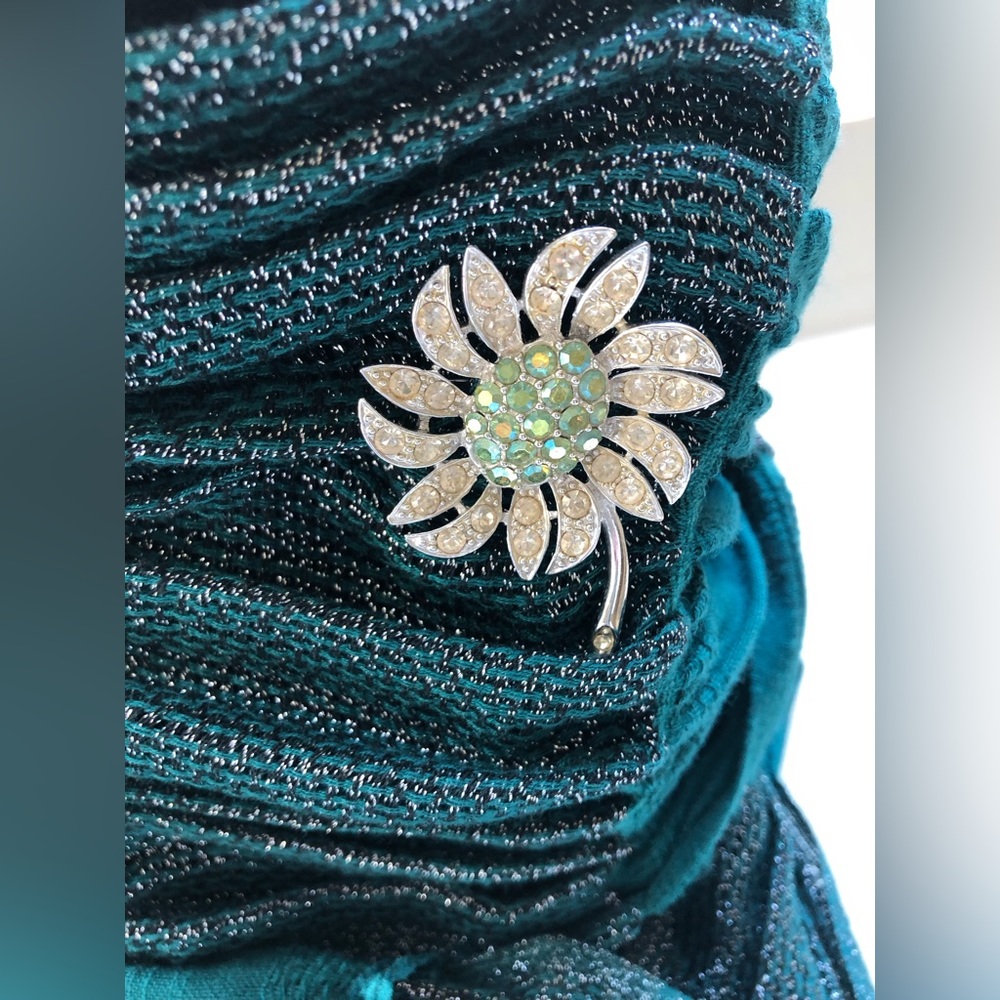 🎉❤️Vintage Sarah Coventry Silver Tone Flower Brooch - Picture 8 of 8